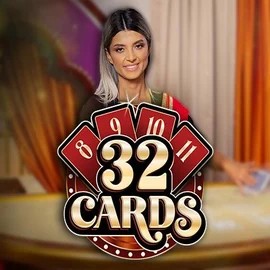 32 Cards online game logo by Ezugi on billionairecasino.uk
